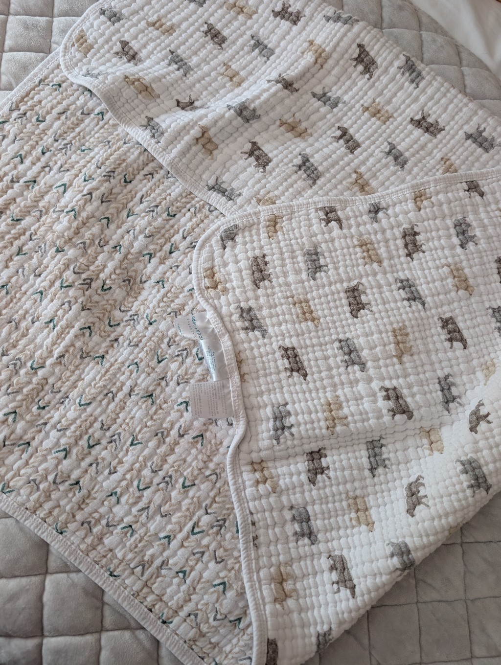 Aden And Anais Cotton Muslin Baby Blanket, Bears